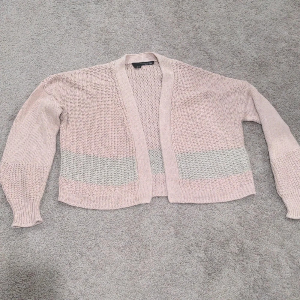 360 Sweater‎ Dust Pink Open Front knit cardigan linen blend size M